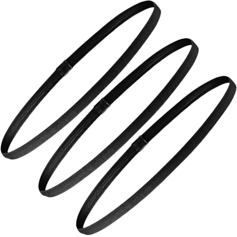3 Stück Haarband Herren,Sport Haarband,Elastische Haarband,Nicht Rutschend,Schwarz?für Fitnessstudio,Hockey,FußBall,Tennis,Yoga,Laufen