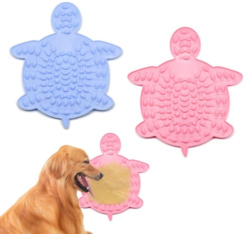KASESSS 2 Pièces Tapis de Léchage Chien et Chat, Tapis de Leche pour Chien en Silicone sans BPA, Tapis Lechage Chien et Chat avec Ventouse pour Bain Entraînement et Toilettage