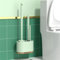 Michear Toilet Brush,Silicone Toilet Brush Flexible Bristles,Toilet Deep Cleaner Set with Ventilated Holder and Base Standing & Wall Mounted Toilet Bowl Brush (Light green)