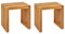 Gartenhocker 2er Set Akazienholz Hellbraun Latten-Optik rustikal modern Bellano