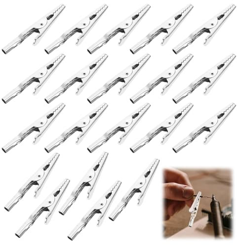 Morsetti Coccodrillo in Metallo, Clip Coccodrillo Elettronica, Morsetti a Coccodrillo, Coccodrillo Clip per Test in Metallo, Morsetti a Coccodrillo in Metallo Clip, per Test Elettrici Lavoro, 20PCS
