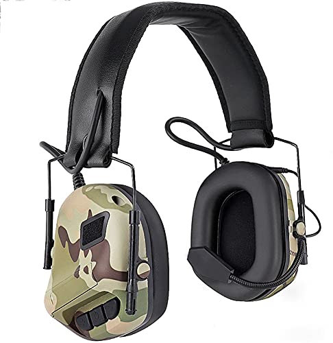SBNYTBLW Behind-The-Head Earpiece Headset, Radio Remote PPT Noise Cancelling Walkie Talkie Headphone, for Airsoft Military Hunting Wargame Shooting Aviation,Noise Reduction Carbon Fiber/Noise Reduct