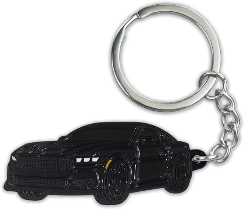 glahorse Schlüsselanhänger aus Metall, für Ford Mustang GT Zubehör 2022 2023 2024, Schwarz, 5*2.5