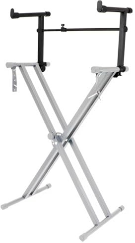 POENVFPO Electronic Keyboard Stand Riser, Portable Detachable L Shape 2 Tier Riser Width Adjustable Keyboard Stand Extension Adapter