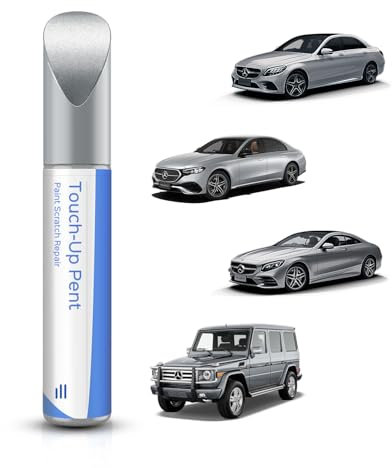 PARTS4EV 744/9744 Brilliant Silber Metallic Ausbesserungsfarbe für Mercedes-Benz C/E/G/M/S/CL/ML/SL/ML/CLK/SLK Series– Exakte Übereinstimmung – Ausbesserung von Kratzern und Abplatzungen