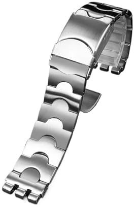 DKWOIS 19 mm, kompatibel mit Swatch YCS YAS YGS IRONY-Serie, Armband aus massivem Edelstahl, Metallarmband for Herren/Damen, Uhrenzubehör(G27-Silver,19mm)