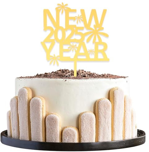 Dazzjoy Acryl 2025 Tortendeko,Happy New Year Cake Topper 2025,Silvester Deko 2025 Kuchendeko,2025 Neujahr Kuchen Deko,Silvesterparty Neujahr Deko Torte,Tortendeko Happy New Year 2025