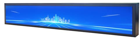VSDISPLAY Tragbarer LCD-Monitor, An-Droid 11 Board und 61 cm 24 Zoll 1920 x 360 IPS-Display mit langem Streifen, unterstützt Autoplay, Autocopie-Video