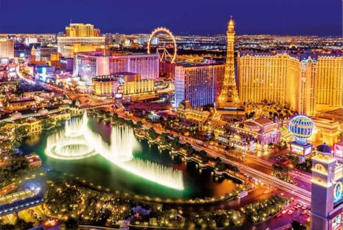 KAIXIUPuzzle Las Vegas Strip 6000-Piece Expert Wooden Jigsaw Puzzle, Classic Style, 41.33 x 85.83 inches, 1 Set, 6000 Pieces, Adults and Older Children