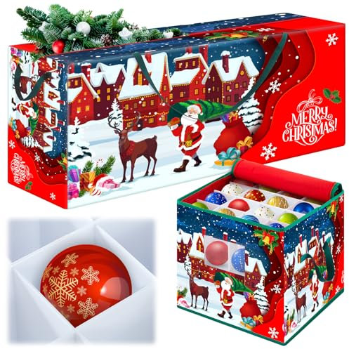 Sliner 2 Stück Aufbewahrungstasche für Weihnachtsbaum, 165 x 76,2 x 38,1 cm, Aufbewahrungsbox für Weihnachtsdekoration, 35,6 x 35,6 x 25,4 cm, Weihnachtsdekoration, Weihnachtsbaumbox,