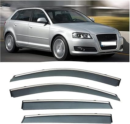 LIGPING Auto-Komfort-Windabweiser für Audi A3 Hactback 2006 2013, einfache Montage des Regenabweisers Klebeabweiser Autozubehör