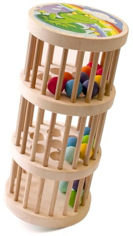 Vemkel Rassel Glücklicher Regen, Kleinkinder Montessori Spielzeug ab 1 Jahr, Baby Sensorik Holzspiele