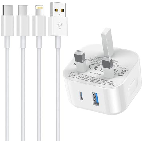 iPad Charger,New Apple iPad Fast Charging Lightning Lead and Plug USB C Fast Charge for iPad Pro 12.9 11 2nd 3rd 4th 5th 6th Generation/Air 2 3rd 4th 5th/Mini 2 3 4 5 6/iPad 4th 6th 7th 8th 9th