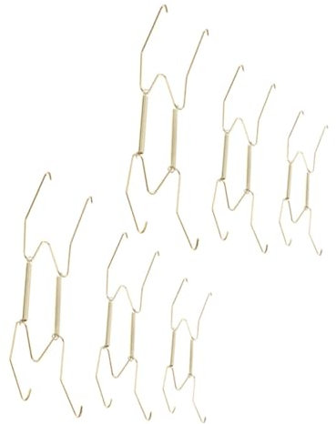 MOLUCKFU 6 Stück Wandtellerhalter zur Präsentation, Goldfarben, 4–8 Zoll