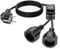 Cable alargador con contacto de puesta a tierra para uso exterior con interruptor, para bases de enchufe IP44, para uso doméstico, de oficina y exterior, red 2 x 1,5mm², máx. 250V/16A, negro, 2 metros