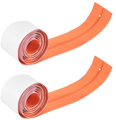 2-Pack Peel Stick Zipper Doors,7 inch x 3 inch Double-Sided Self-Adhesive Zippers for Dust Barriers A