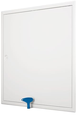 Revisionsklappe 50x50 cm Stahl - 1 mm starke Ausführung mit Vierkantschloss - weiß - MW multi werkzeug