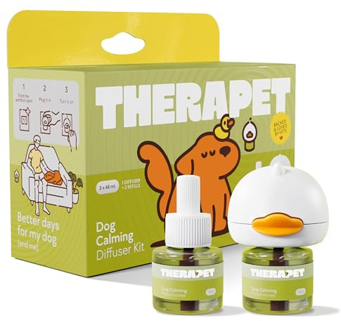 TheraPet MD 60-Day Dog Calming Diffuser Kit - Dog Pheromone Diffuser for Stress, Destructive Behavior, Pee Accidents, Separation Anxiety, Barking, Aggression & Chewing - 60-Day Refills Included