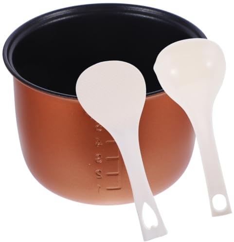 MOLUCKFU Reiskocher Innentopf Ersatz Aluminiumlegierung 1.2 L | Mit Messskala, 14.40 X 14.40 X 9.80 cm, 1 X Reiskocher-Innentopf, Braun