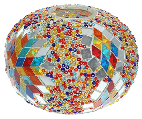 KONTONTY Ersatz Glas Lampenschirm Kugel Mosaik Türkisch Farbglas Stehlampenabdeckung Nachttischlampe Wohnzimmer