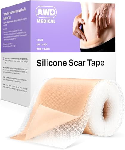 OKPOW Cerotti Silicone Cicatrici - 4cmx3m Cerotti Protezione Solare Cicatrici Anti UV Impermeabili per Nuotatori - Fogli di Gel di Silicone per Riduzione Trattamento di Cheloidi e Cicatrici da Acne