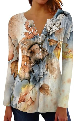 Tee Shirt Femme Col V Hawaii Imprime Haut Manche Évasée Chemisier | Personnalisable Gala Party Chemisier Sympa Oversize Slim Taillees Bouton Souple Pulls Femme