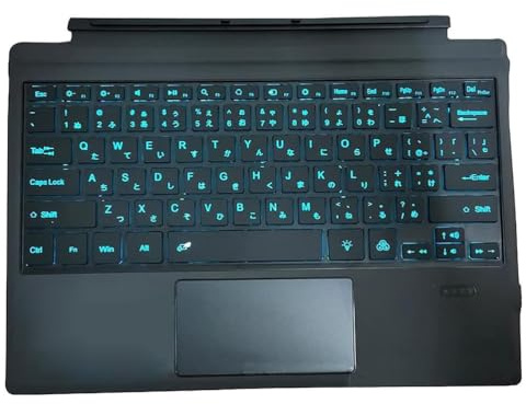 JDZWFO Keyboard Type Cover for Surface Pro 11/10/9/8/X, Portable Wireless Bluetooth Keyboard with Touchpad, 7-Color LED Backlit and Built-in Rechargeable Battery,Japanese