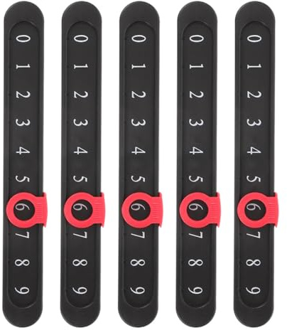 NOLITOY 5 Stück Pack Kleiner Tisch Punktezähler aus Kunststoff Tragbare Spielstandanzeige für Tischfußball Snooker Golf Leicht Montierbar Schwarz