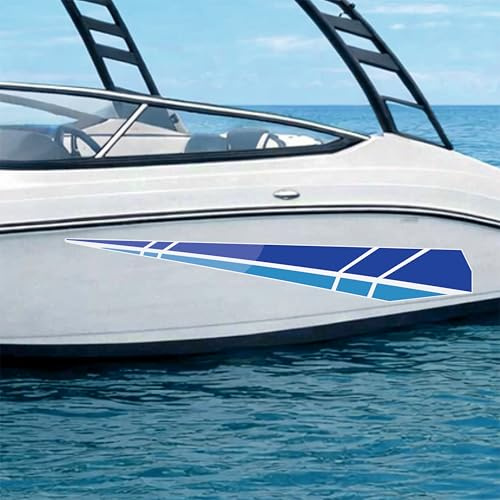 DualColorStampe Set di Adesivi per Barca Nautica in PVC Air Free - Yatch - barca a vela - motoscafo, Blu, 4 Pezzi, 50x7 cm e 100x14 cm 0473