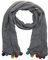 ACC Damen Bommel Schal Baumwolle bunt Mädchen (grau)