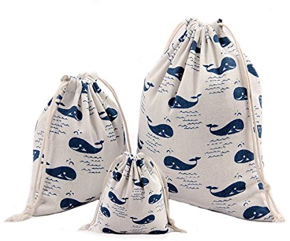 Amoyie - Lot de 3 Sac Organiseurs de Bagage, Petit Sacs Rangement, Tissu Pochettes pour Enfants Petit Objet, Voyage Accessoires, Cosmétiques Chaussettes