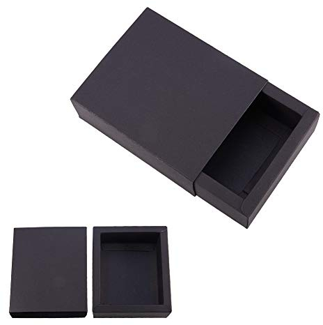 BENECREAT 20 Pack Kraftpapier Schublade Box Festival Geschenkverpackung Kasten Seife Schmuck Jaten Partei Gefalligkeiten Geschenk Verpackung Boxen - schwarz (12,8 x 10,8 x 4,2 cm)