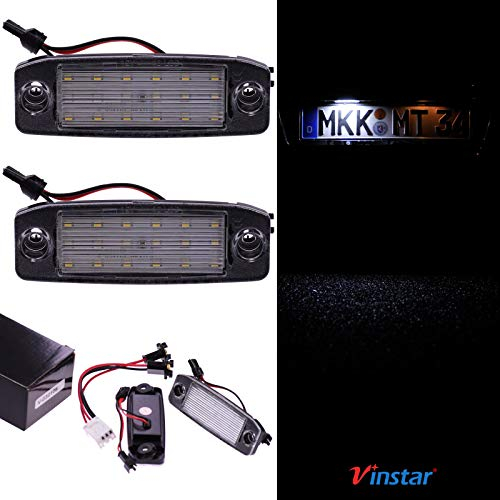 VINSTAR LED Kennzeichenbeleuchtung E-geprüft CAN-Bus 18 LEDs je Modul 6000 Kelvin kompatibel mit Sportage SL 2011-2015