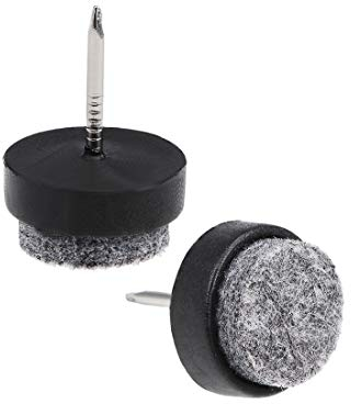 sourcing map 16Stk. Nagel auf Möbel Filzpolster Glide Chair Tischbeinschützer 17mm Durchmesser Schwarz