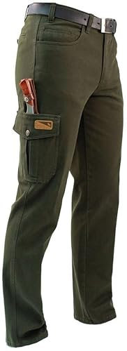 La Chasse® Jagdhose Monza - Robuste Arbeitshose für Herren - Cargohose mit Stretch, Schmutz- & Wasserabweisend - Taktische Outdoorhose für Trekking & Wandern - Olivgrün Wanderhose Jägerhose von Oefele