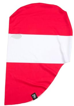 PGWEAR Polyester Sturmhaube (DE/NL/SE/PL, Alphanumerisch, Einheitsgröße, Weiß/Rot)