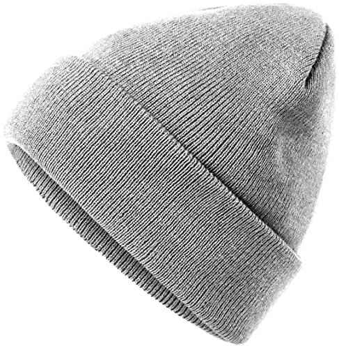 HatStar Wintermütze | Damen Beanie Mütze | Herren Feinstrick Beanie | für Frauen Männer Unisex | Cuffed Hats Weich & Warm (Heather-Grey)