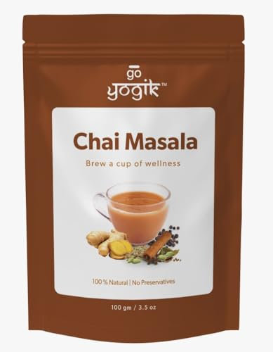 Go-Yogik Chai Spice masala with Ceylon Cinnamon (80 Servings)-100g |Herbal Mix of 6 Super Spices | Stone Ground |Caffiene Free | Vegan | Gluten Free | Unsweetened| No Tea leaves
