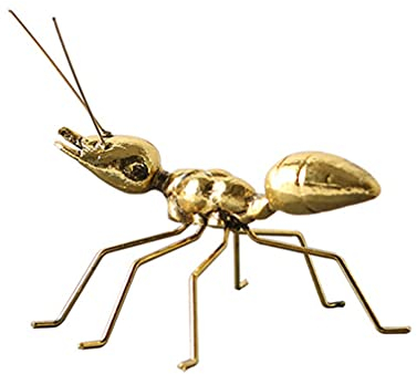 Cabilock Ant Figurine Metall Garten Kunst Decor Skulptur Mini Goldene Ameise Insekt Tisch Glück Feng Shui Statue Hause Terrasse Rasen Yard Statue Ornament