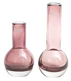 CRISTALICA Glasvase Masa Colori Aubergine 18cm Tischvase kuglige Flaschenvase mundgeblasen