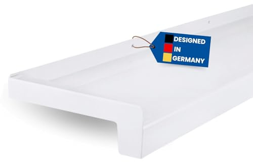 TJ Appui de fenêtre extérieur Aluminium Blanc 165 mm x 1000 mm/appui de fenetre alu ou appuie de fenêtre extérieur/tablette de fenêtre extérieur ou rebord fenêtre extérieur