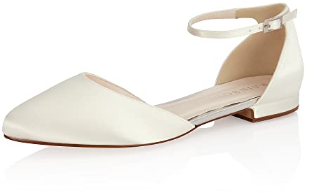 Rainbow Club Brautschuhe Khloe - Damen, Pumps, Ivory Satin - Gr. 36 (UK 3)