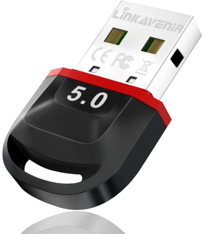 5.0 Bluetooth Adapter for PC, 3Mbps Bluetooth Dongle for PC windows 10/8.1/8/7, LinKAVEniR Dual Mode Bluetooth Network Adapters for Speakers/Headphones/Keyboards/Headsets/Printers/etc