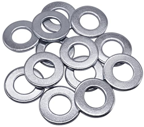 Paquete de 100 arandelas DIN 125A M10, arandelas redondas de metal, arandelas de reparación plana, separadores de acero (100, M10)