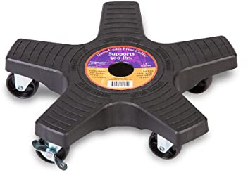 Bosmere Heavy Duty Plant Stand with Wheels, 500 lb Capacity, Plastic Wood Alloy Steel, Charcoal, 14