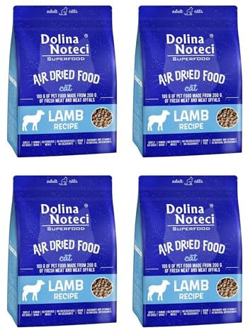 Dolina Noteci Glutenfrei Superfood Trockenfutter für Katzen - Lammgericht 1kg (4-er Pack)