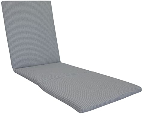 KETTtex EXKLUSIV Auflage Liege Hellgrau mit feinen Streifen I Gartenliege Polster 200x60x4cm I KTH2 Liegenauflage formbeständig I Liegeauflage knitterfrei & ohne verblassen I Dessin 2207