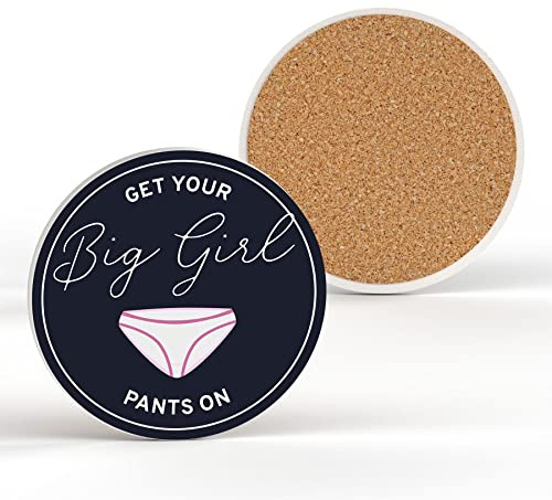 Global Designs Big Girl Pants Humour Themed Funny Ceramic Coaster Secret Santa Gift Idea