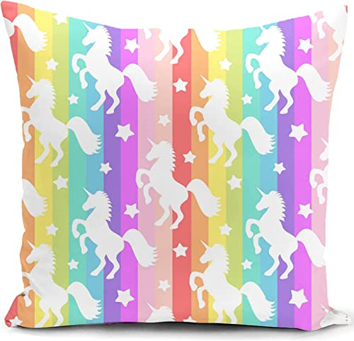 kissenbezug einhorn 40 x 40 cm kissen geschenke für mädchen jahre regenbogen kinder kuschelkissen kinderzimmer deko für sofakissen kissenbezüge dekokissen couchkissen kissenhülle sofa schlafzimmer