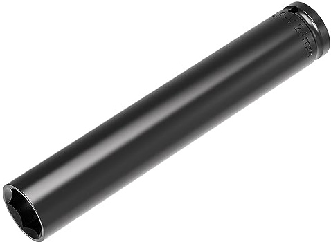 FOCMKEAS Douille à choc profonde de 24 mm, acier CR-V traité thermiquement, longueur de 15,2 cm, tailles métriques à 6 points